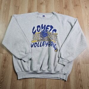 Vintage Russell Athletic Sweatshirt Mens XXL Gray Comets Volleyball 90s USA Made